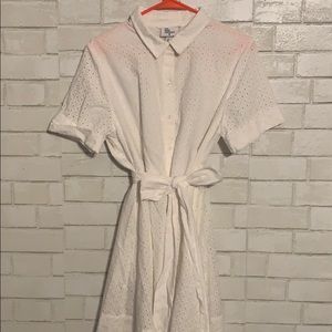 White textured dress